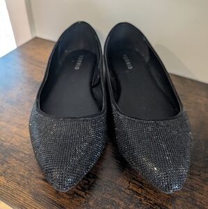 torrid rhinestone Black Flats sz 8.5